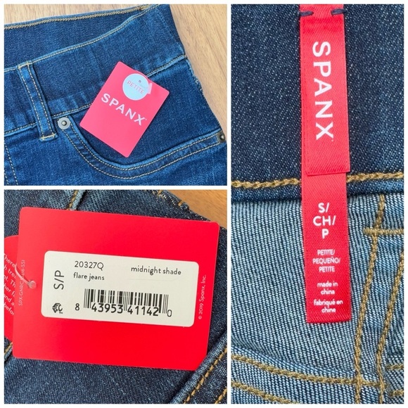 NWT Spanx pull-on flare jeans S petite in midnight shade - Picture 12 of 15
